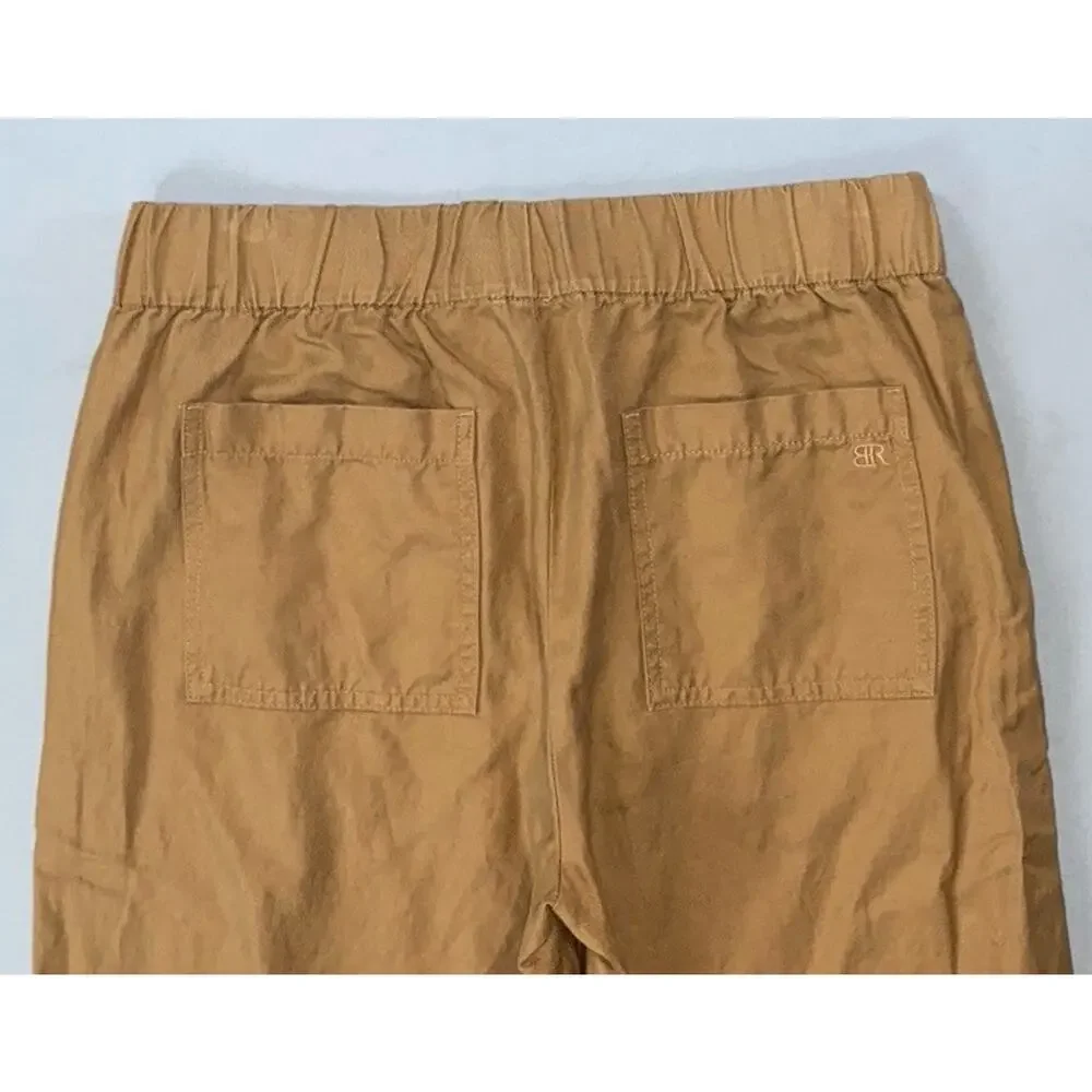 Banana Republic Linen Blend Pull On 'Tapered Crop Pant' in Black. Women's M, EUC